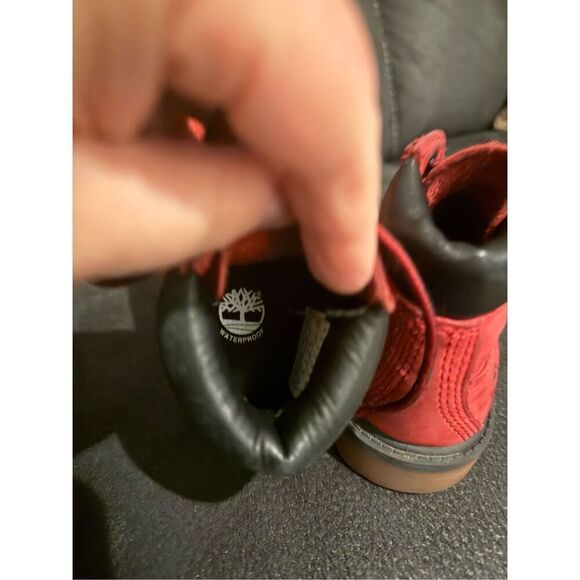 TIMBERLAND TODDLER  X NBA CHICAGO BULLS CLASSIC PREMIUM BOOTS RED NUBUCK - Picture 6 of 9